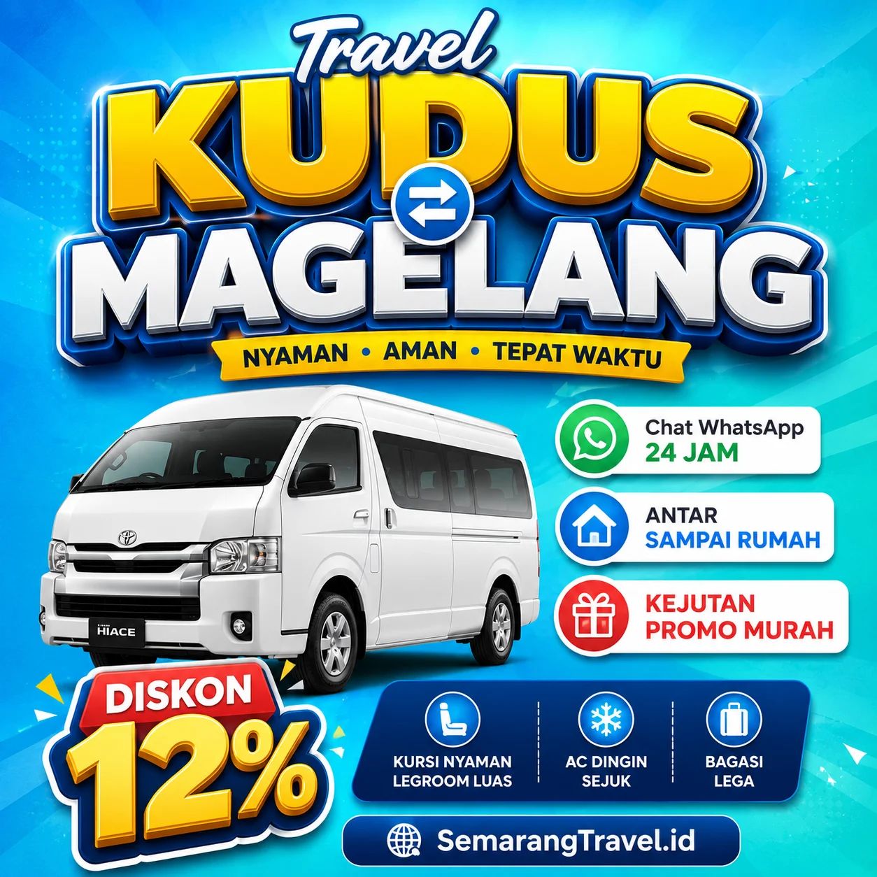 Harga Travel Kudus Magelang Belum Pernah Semurah Ini, Diskon Tiket 12%