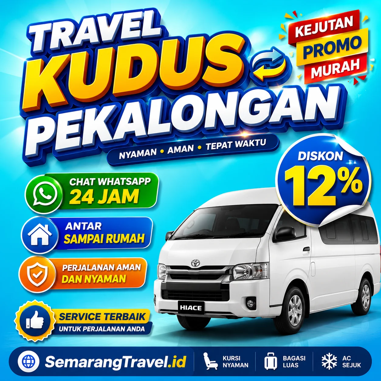 Harga Travel Kudus Pekalongan Belum Pernah Semurah Ini, Diskon Tiket 12%