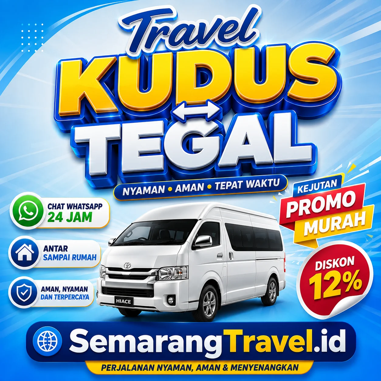 Harga Travel Kudus Tegal Belum Pernah Semurah Ini, Diskon Tiket 12%