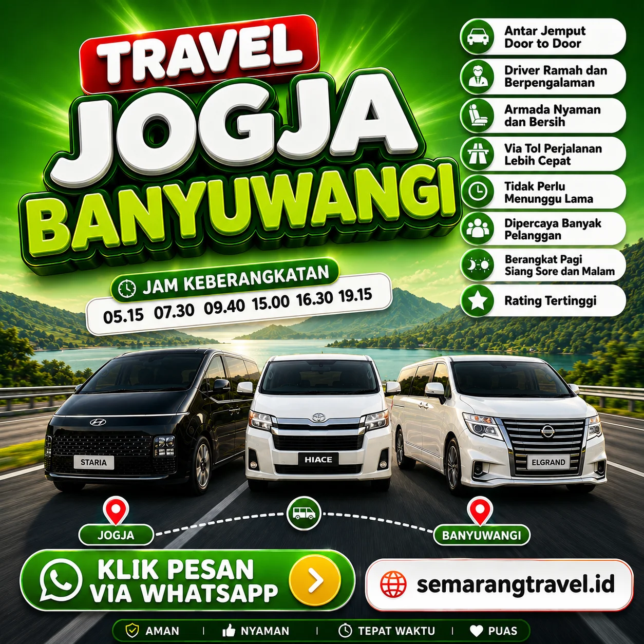 Travel Jogja Ke Banyuwangi, Jadwal Berangkat Pagi Sampe Malam