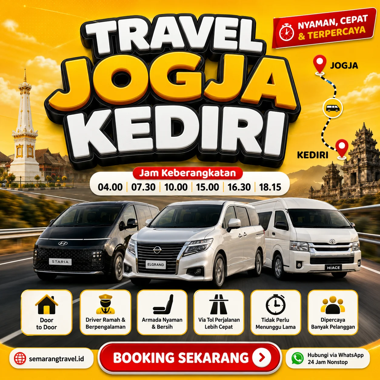 Travel Jogja Ke Kediri Lewat Tol, Jadwal Berangkat Pagi Sampe Malam