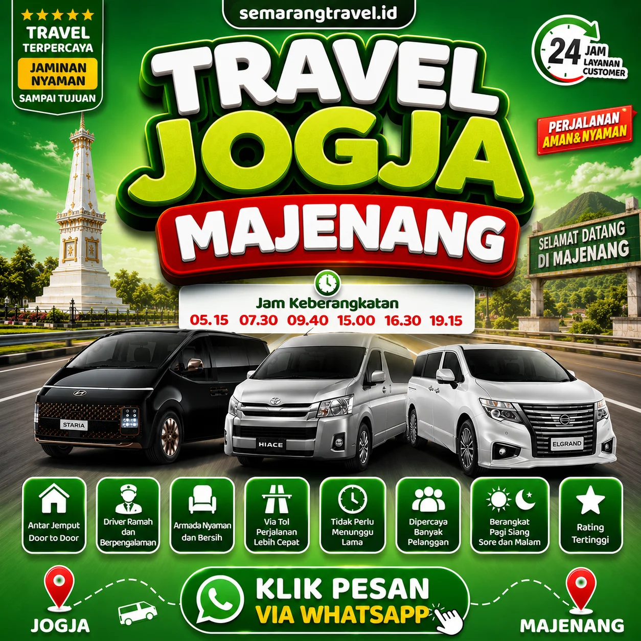 Travel Jogja Ke Majenang, Jadwal Berangkat Pagi Sampe Malam