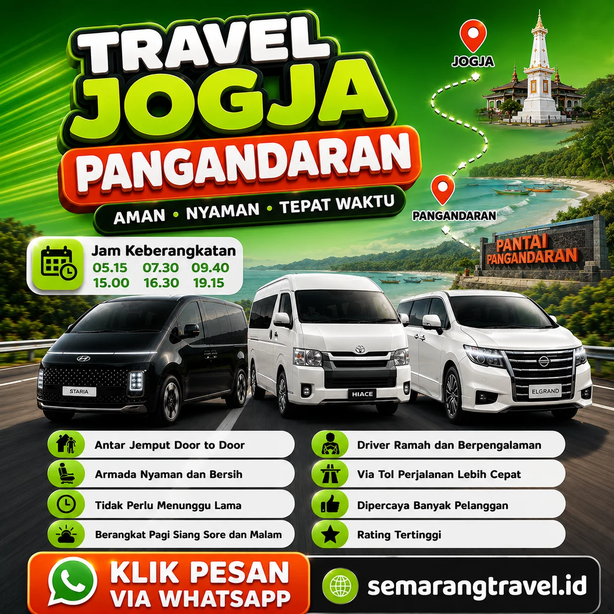 Travel Jogja Ke Pangandaran, Jadwal Berangkat Pagi Sampe Malam
