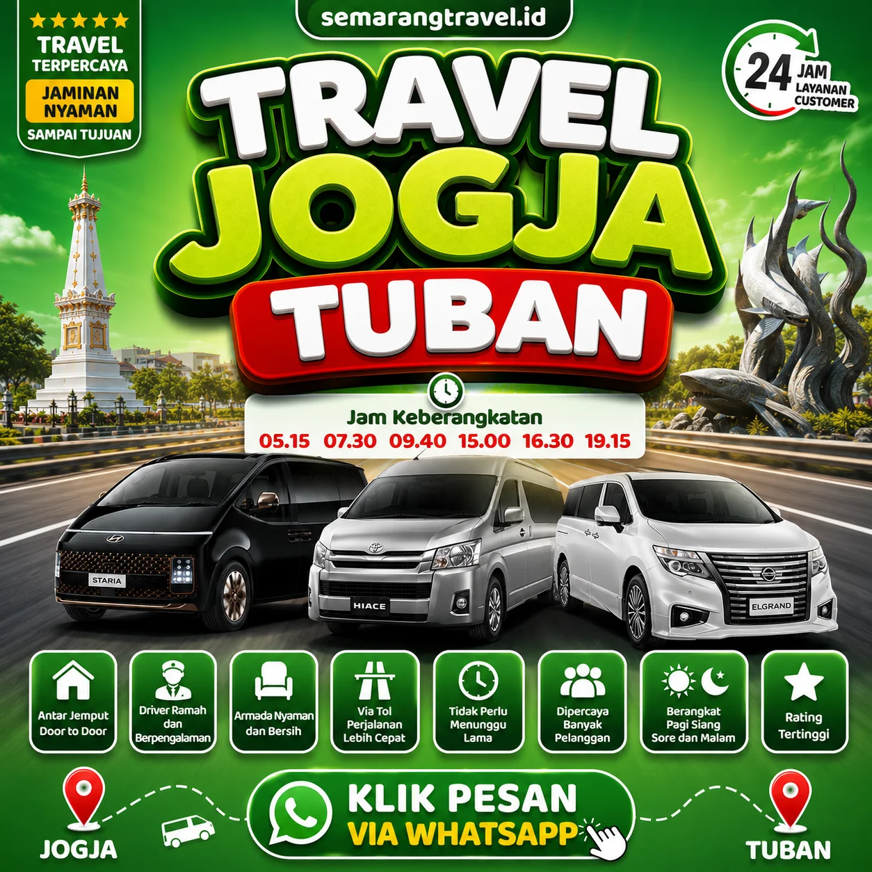 Travel Jogja Ke Tuban, Jadwal Berangkat Pagi Sampe Malam