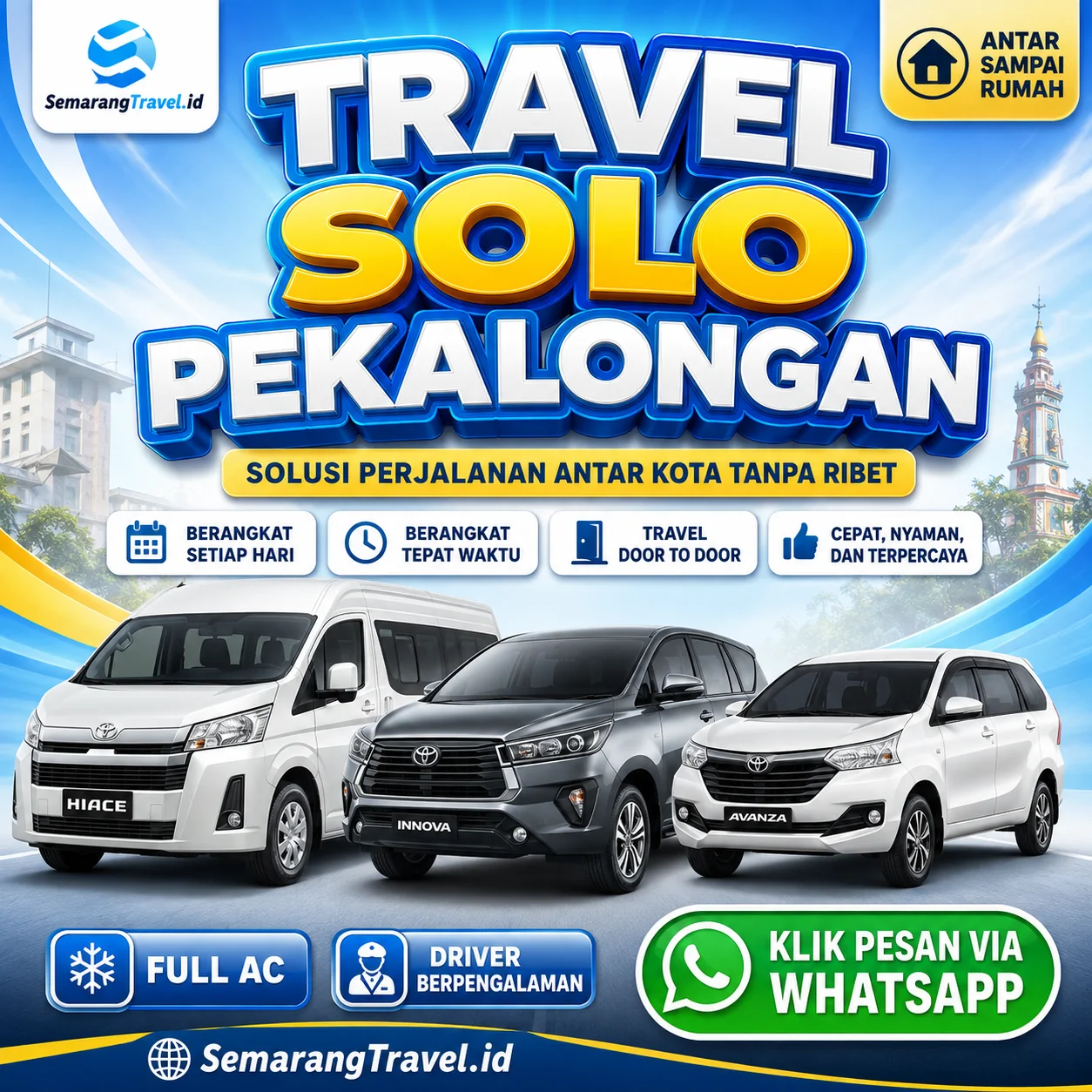 Travel Solo Ke Pekalongan Via Tol Door To Door Sampe Depan Rumah Tarif Murah