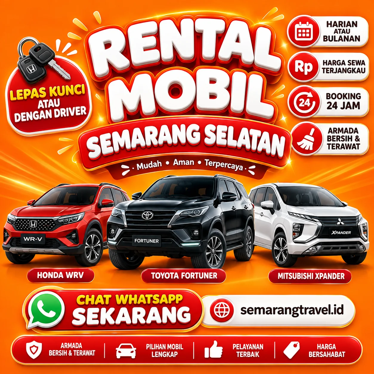 Rental Mobil Semarang Selatan Paling Gesit, Bisa Lepas Kunci Tarif Murah