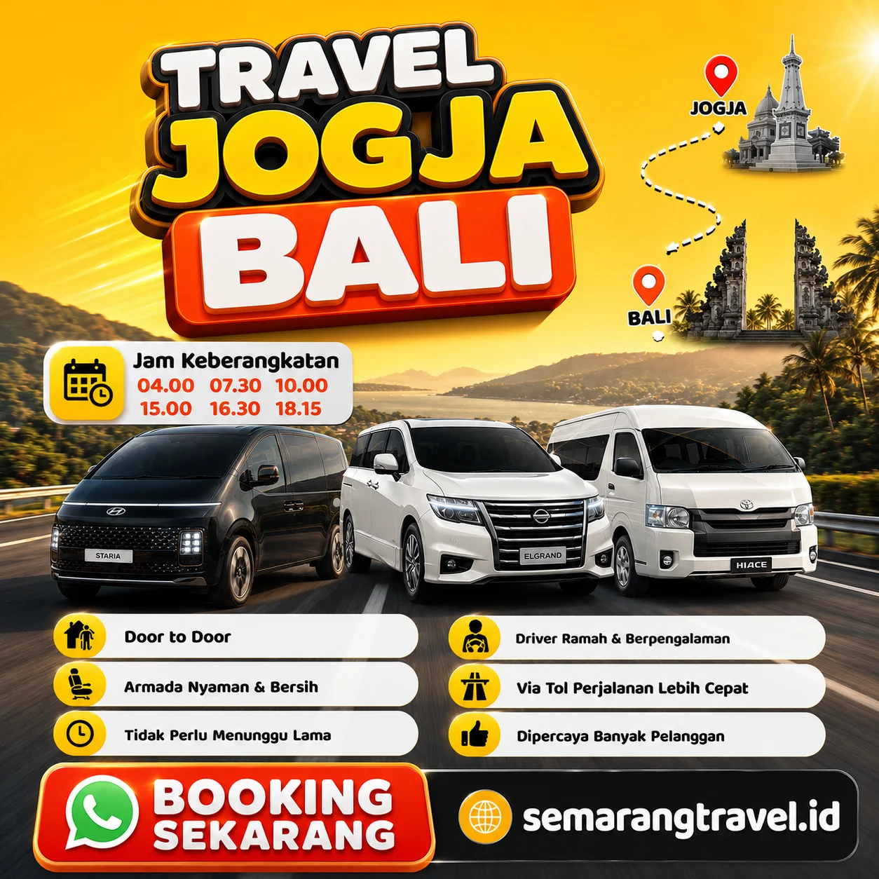 Travel Jogja Ke Bali 2026 Jadwal Berangkat Pagi Sampe Malam