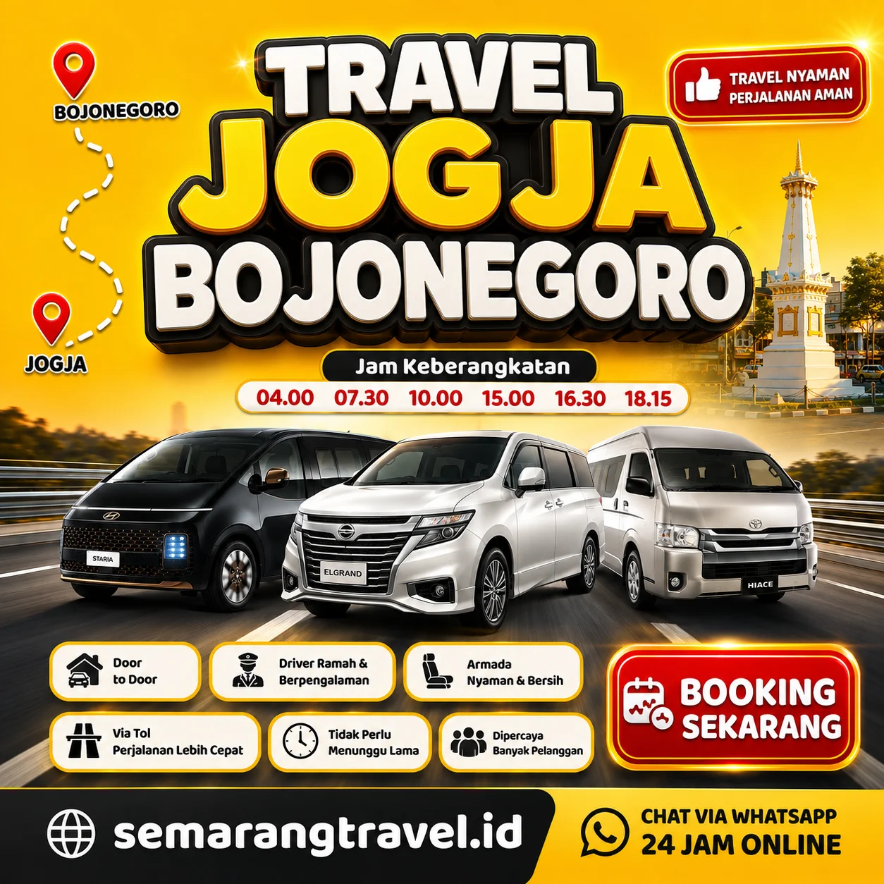 Travel Jogja Ke Bojonegoro, Jadwal Berangkat Pagi Sampe Malam