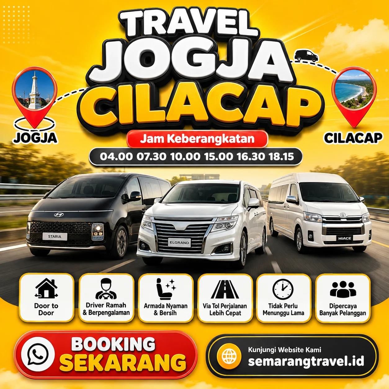 Travel Jogja Ke Cilacap Terbaru, Jadwal Berangkat Pagi Sampe Malam
