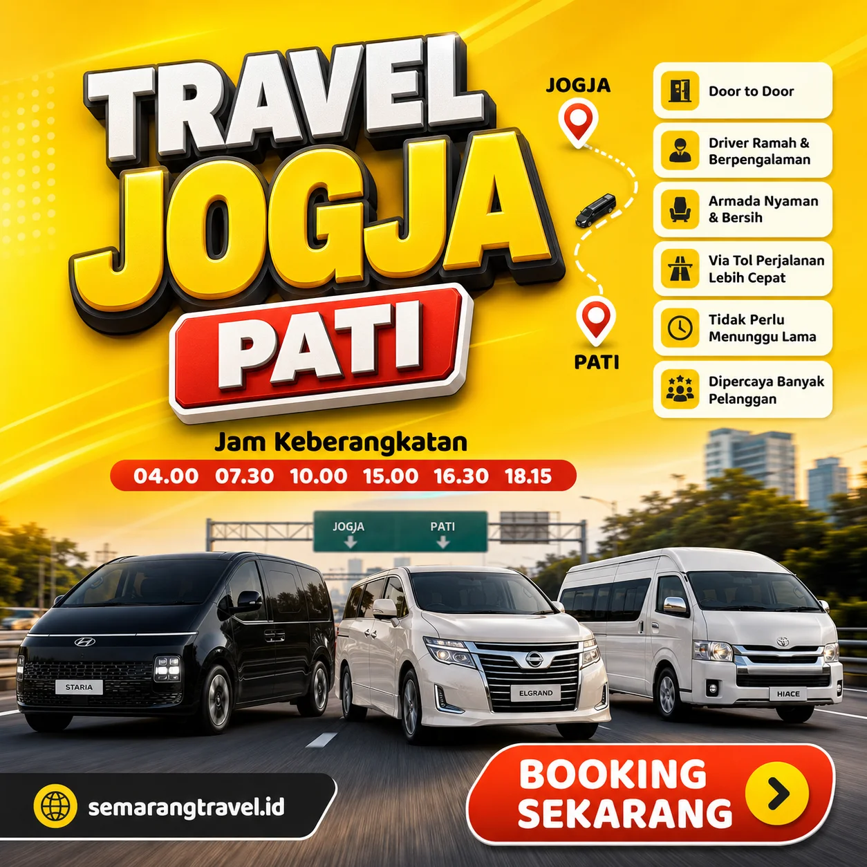 Travel Jogja Pati Tayu Hiace, Jadwal Berangkat Pagi Sampe Malam 24 Jam