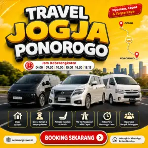 Travel Jogja Ke Ponorogo, Jadwal Berangkat Pagi Sampe Malam