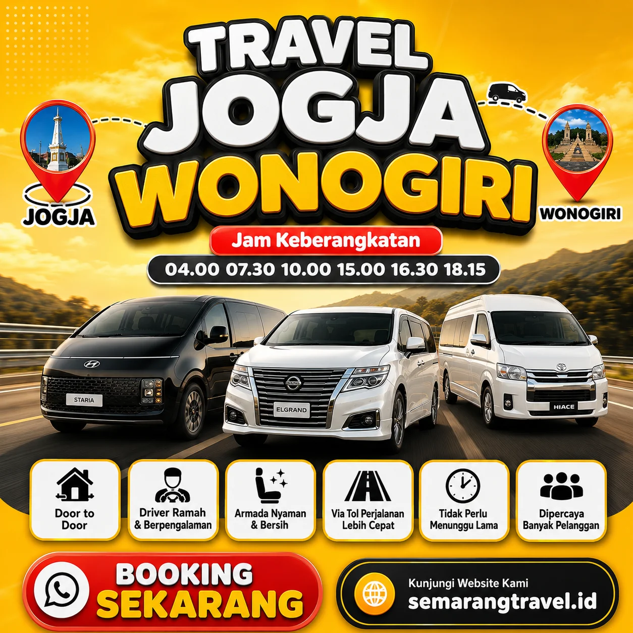 Travel Jogja Ke Wonogiri, Jadwal Berangkat Pagi Sampe Malam